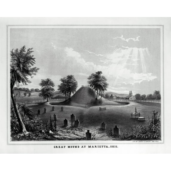 Print: Great Mound At Marietta, Ohio, 1848
