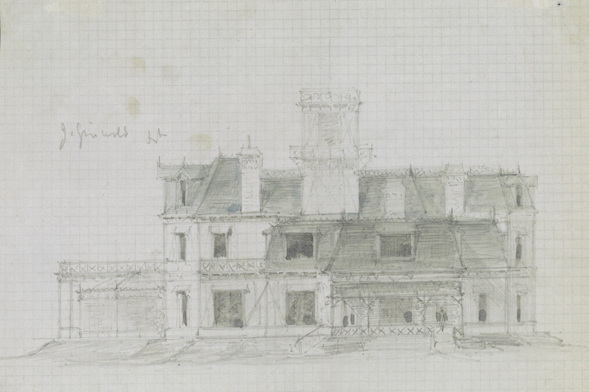 Print: Griswold House, Newport Art Museum. Elevation 4. Sketch, 1862 ...