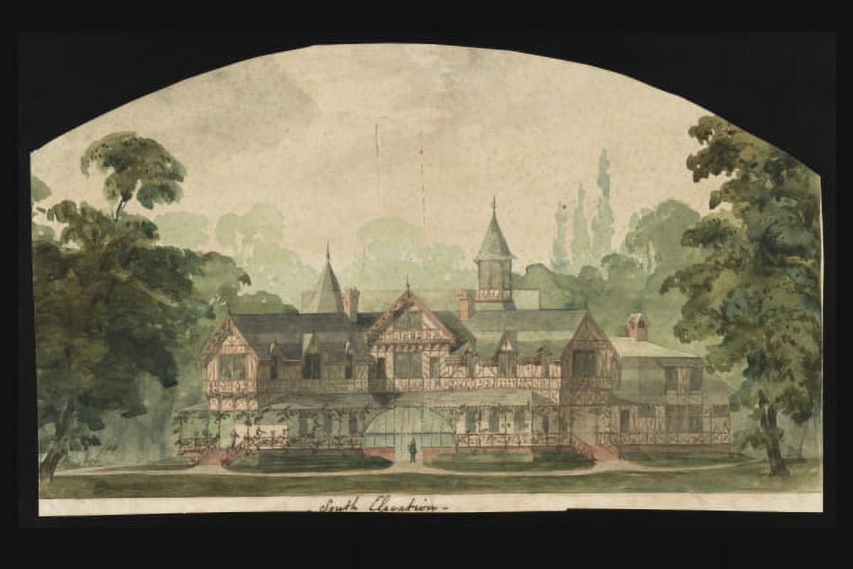Print Griswold House, Newport Art Museum. South Elevation. Rendering