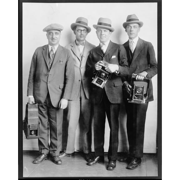 Print: Group Portrait Of Four Members Of The White House News