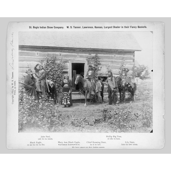 Print: Group Portrait Of St. Regis Mohawk Men And Women In Costume Outside