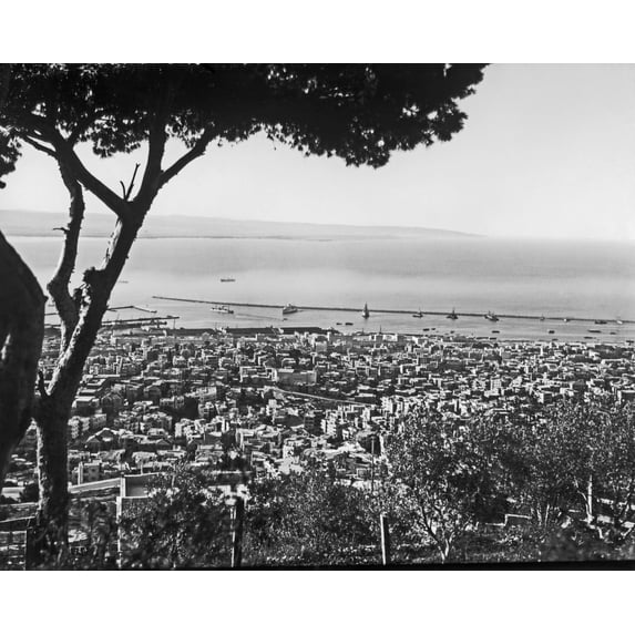 Print: Haifa And Harbor From Mt. Carmel, circa 1934