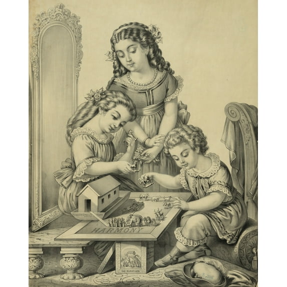 Print: Harmony, Children Playing with Noah's Ark