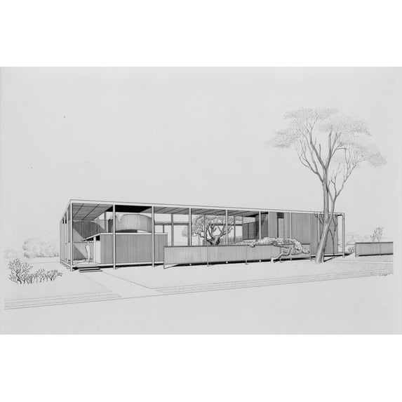 Print: Haywood Apartments, Siesta Key (Sarasota), Florida. Perspective