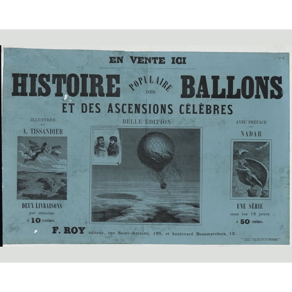 Print: Histoire Populaire Des Ballons Et Des Ascensions Celebres, 1876