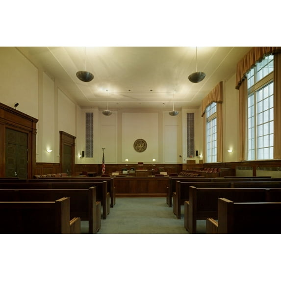 Print: Historic Courtroom, Federal Building And U.S. Courthouse, Wheeling