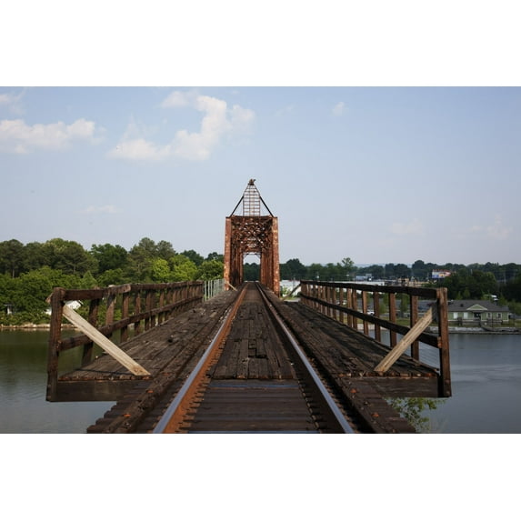 Print: Historic Train Bridge In Gadsden, Alabama, 2010