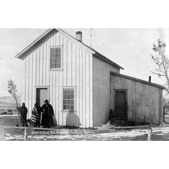 Print: Home Of Chief Red Cloud At Pine Ridge Agency, 1891