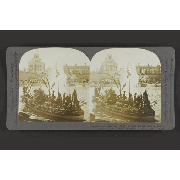 Print: Igorrotes In Canoe, Flower Parade, Grand Basin, Louisiana Purchase