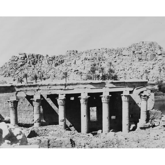 Print: Ile De Fileh (Philae) - Colonnade Occidentale - Ruines Vues Du