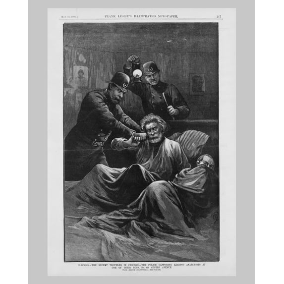 Print: Illinois - The Recent Troubles In Chicago - The Police Capturing