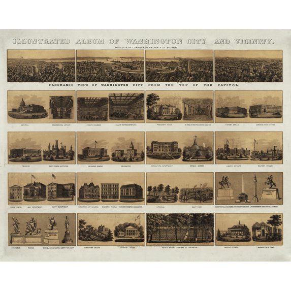 Print: Illustrated Album Of Washington City And Vicinity, Panoramic View