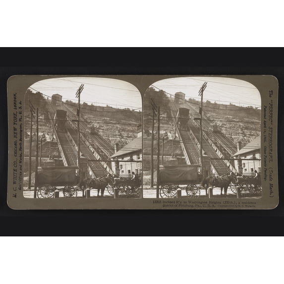 Print: Inclined Railway To Washington Heights, Pittsburgh, Pa., 1907