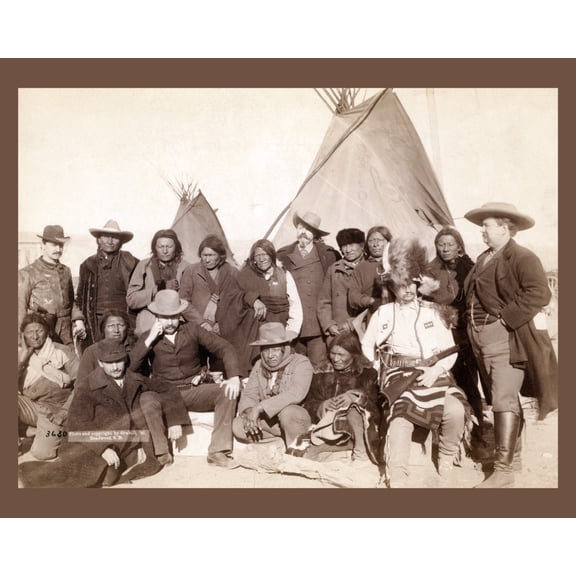 Print: Indian Chiefs And U.S. Officials At Pine Ridge, South Dakota, 1891