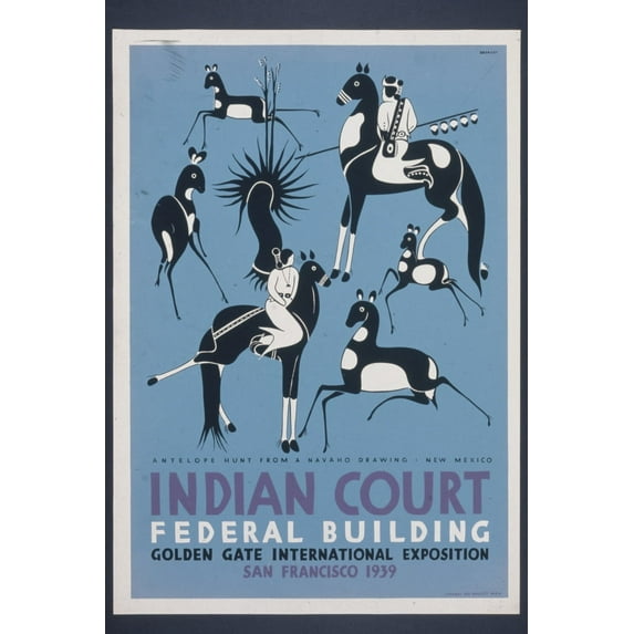 Print: Indian Court, Federal Building, Golden Gate International