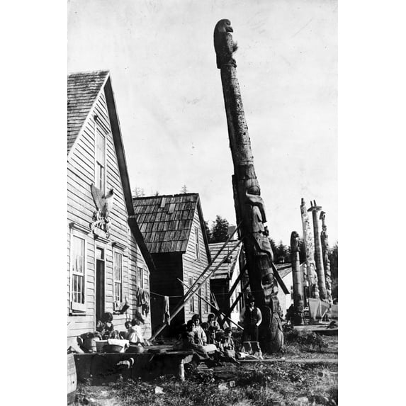Print: Indian Village, Howkan, Alaska, 1901