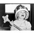 thumbnail image 1 of Print: Infant Jean Hunter Crying, Wearing An Oversized Crown And Holding A, 1 of 4