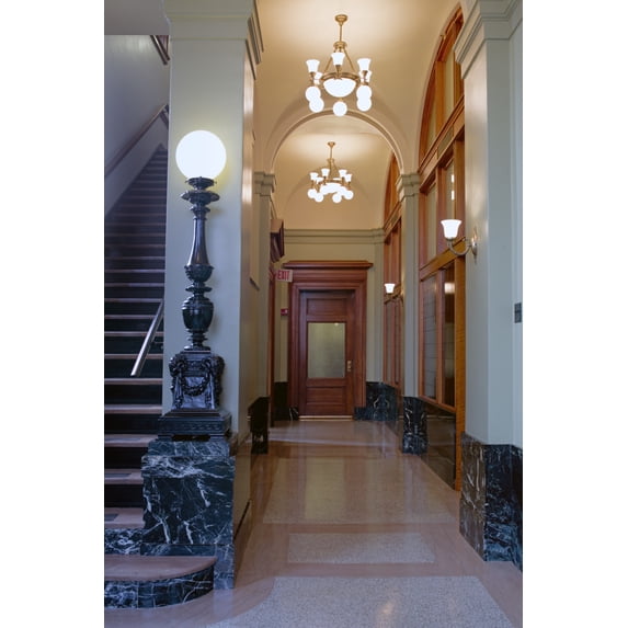Print: Interior Hall, Federal Building, Grand Island, Nebraska, 2007