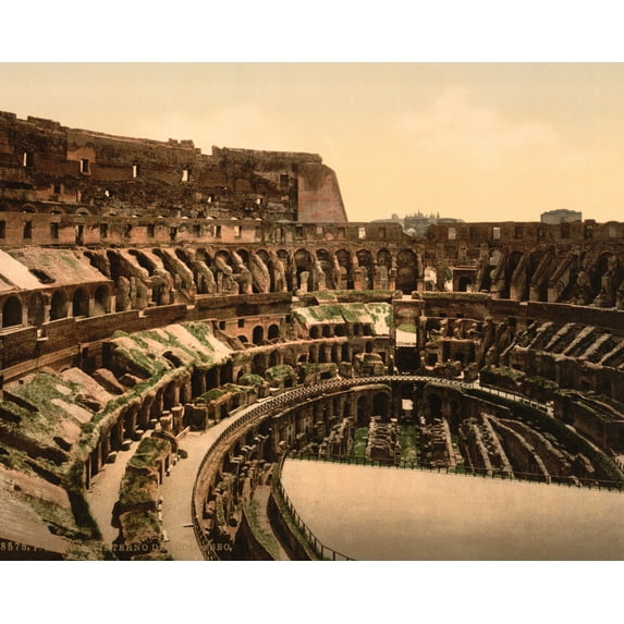 Print: Interior Of Coliseum, Rome, Italy, circa 1890