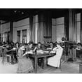 thumbnail image 1 of Print: Interior View Of Library Reading Room With Male And Female Students, 1 of 4