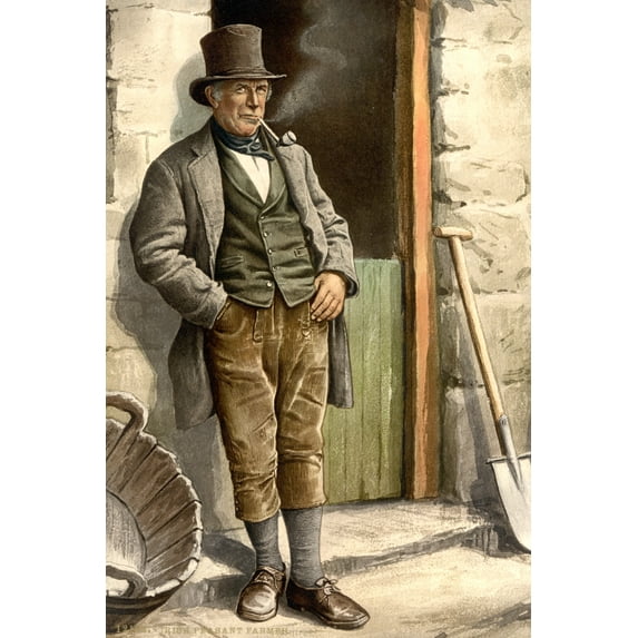 Print: Irish Peasant Farmer, circa 1890