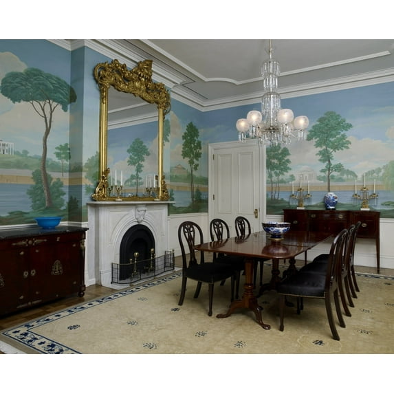 Print: Jackson Place Dining Room, Blair House, Located Across From The