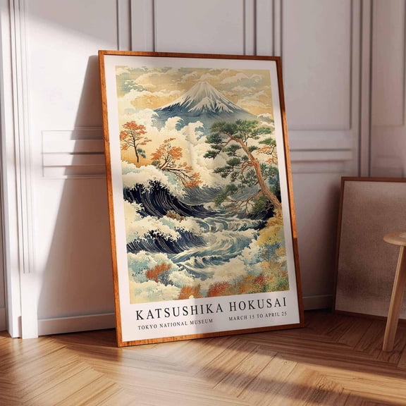 Print, Japanese Wave Art, Vintage Poster, gallery decor, modern poster, room aesthetic, Decorative Artwork for Contemporary Home Office Bedroom Dorm and Cozy Interior Sp, Unframed 8x10