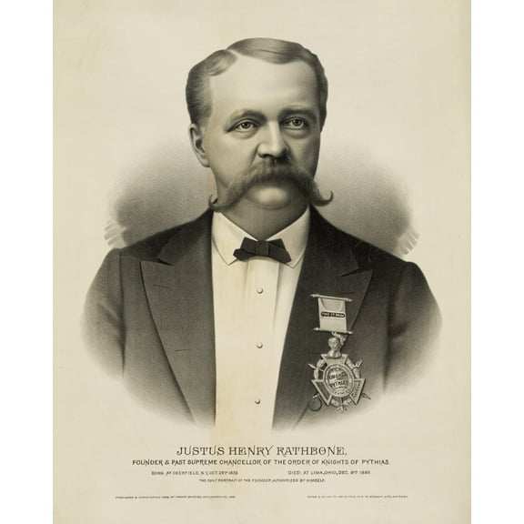 Print: Justus Henry Rathbone, Order of the Knights of Pythias, 1890
