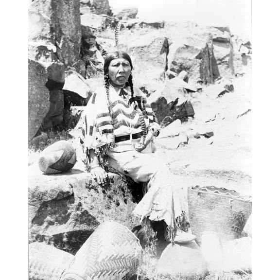 Print: Klickitat Sic Squaw And Baskets, 1900