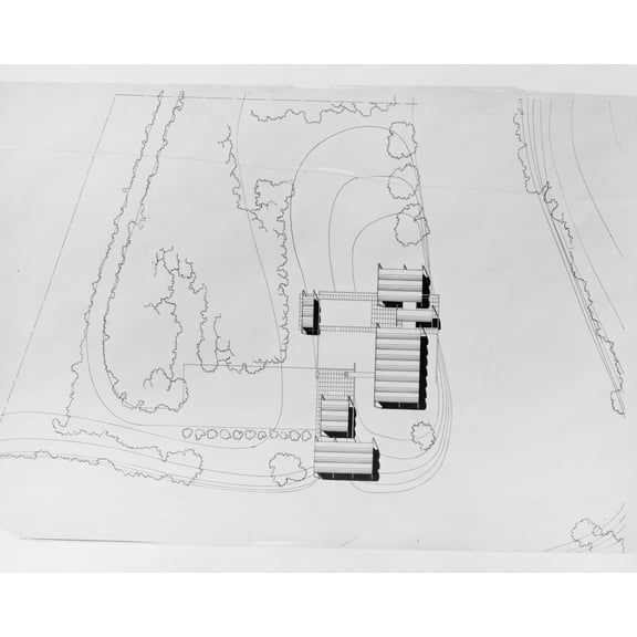 Print: Knott Residence, Yankeetown, Florida (Project). Site Plan, 1951