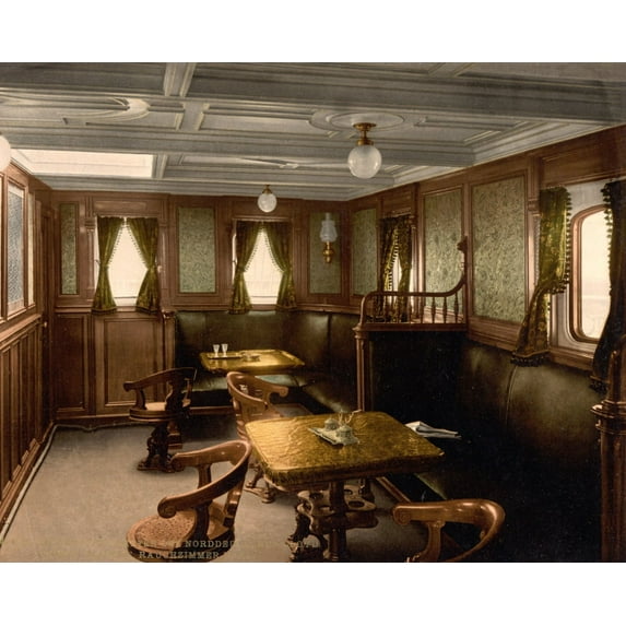 Print: Konig Albert, Smoking Cabin, Second Class, North German Lloyd