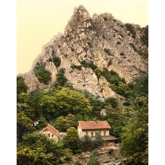 Print: Konigsruhe And Rosstrappenfelsen, Bodethal, Hartz, Germany, circa