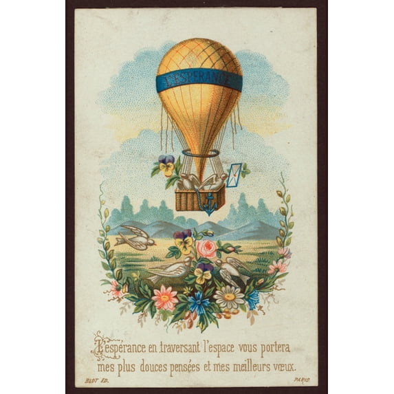 Print: L'esperance En Traversant L'espace Vous Portera Mes Plus Douces