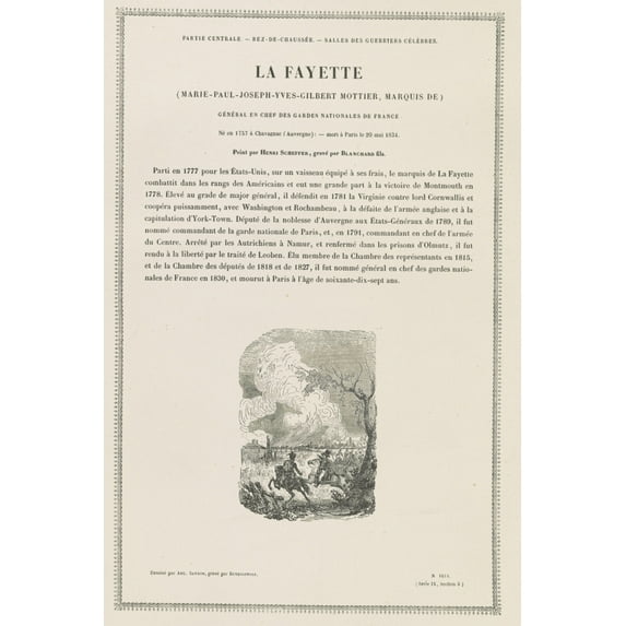 Print: Lafayette, circa 1850