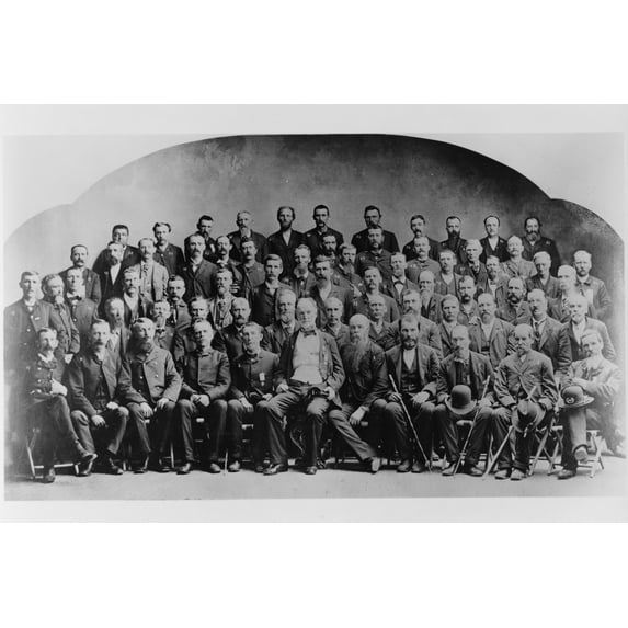 Print: Large Group Of Union Veterans Of The Civil War. Including William