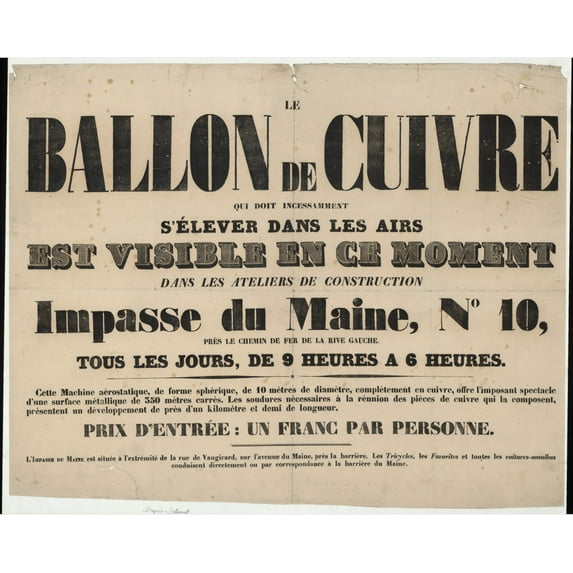 Print: Le Ballon De Cuivre, Qui Doit Incessamment S'elever Dans Les Airs