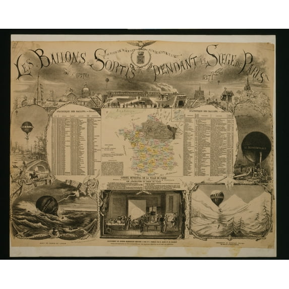 Print: Le Ballons Sortis Pendant Le Siege De Paris, 1870-1871
