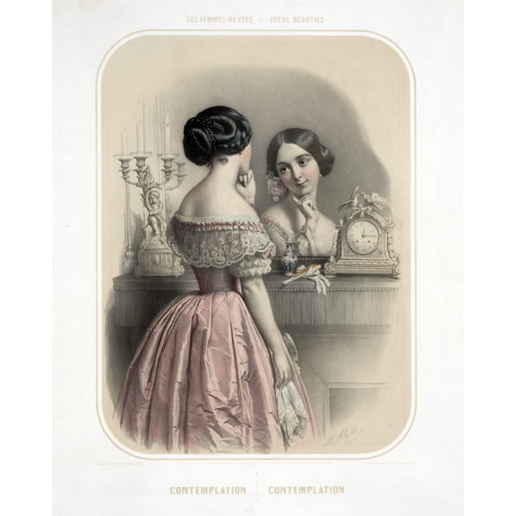Print: Le Femme Revees Ideal Beauties ; Contemplation = Contemplation /