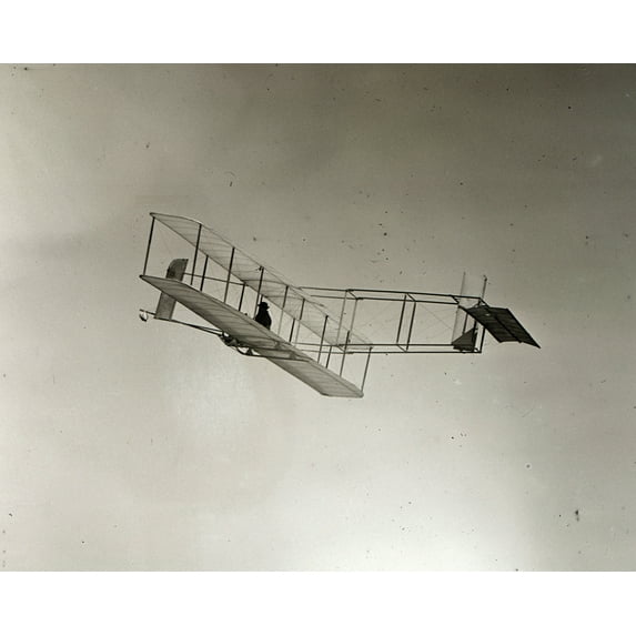 Print: Left Rear View Of Glider At A High Altitude; Kitty Hawk, North