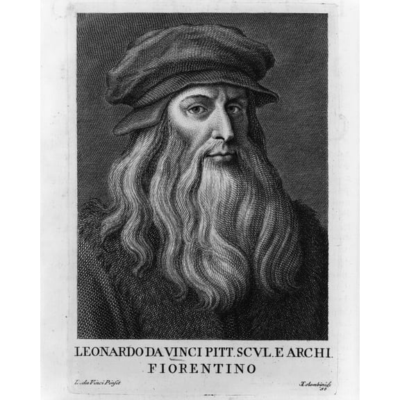 Print: Leonardo Da Vinci Pitt. Scul. E Archi. Fiorentino, circa 1760