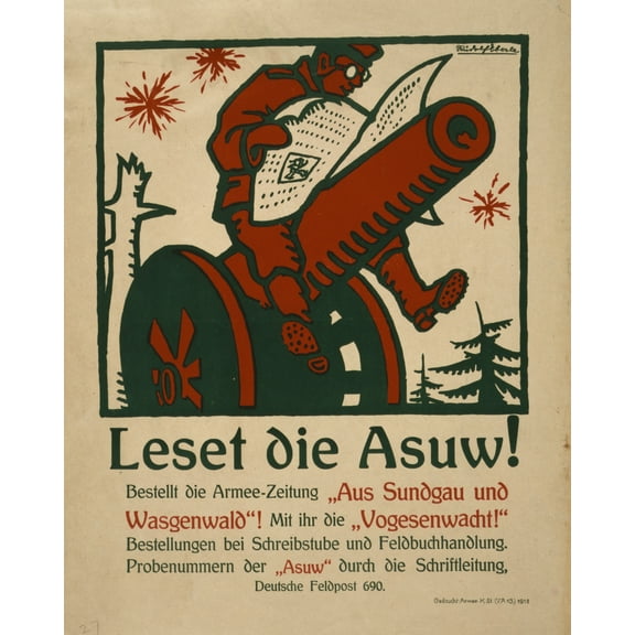 Print: Leset Die Asuw!, 1918