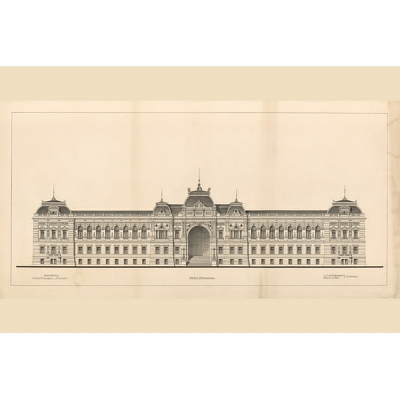 Print: Library Of Congress (National Library), Judiciary Square Site