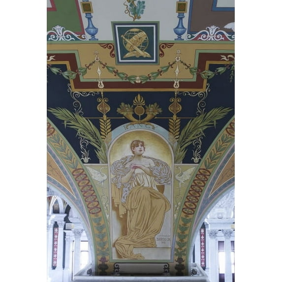 Print: Library of Congress, Mural Depicting Fancy In The Literature Series