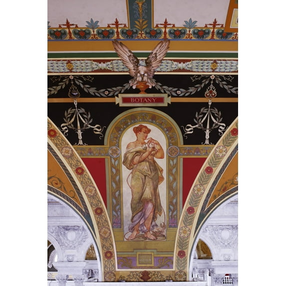 Print: Library of Congress, Mural Of Botany By Walter Shirlaw.