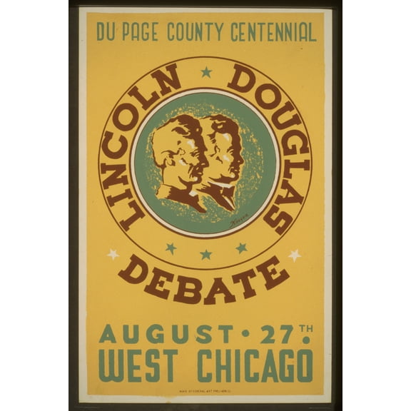 Print: Lincoln Douglas Debate Du Page County Centennial, August 27th, West