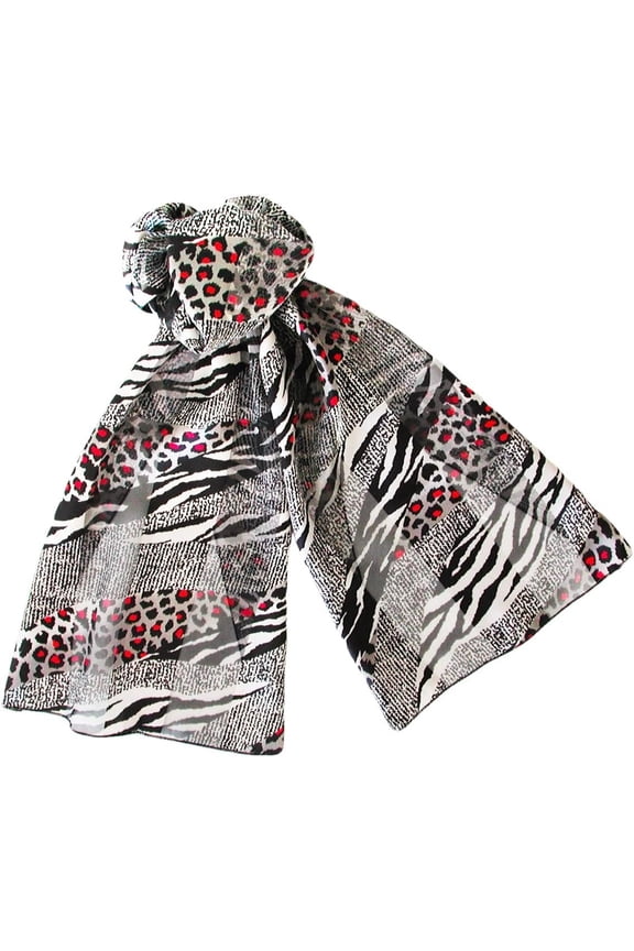 Print Long Silky Satin Chiffon Scarves, Several Styles