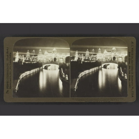 Print: Looking Along South Lagoon At Night - Electricity And Machinery