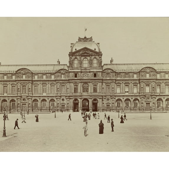 Print: Louvre, Paris, France, 1890