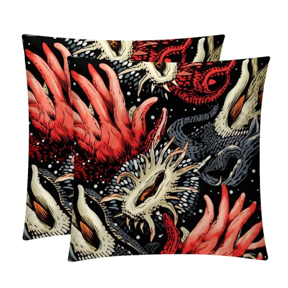 Print Luxurious Velvet Throw Pillow Inserts with Unique Patterns - Set of 2 (16x16, 18x18, 20x20 Inches) for Bed, Chair Pillow Covers for Any Occasion