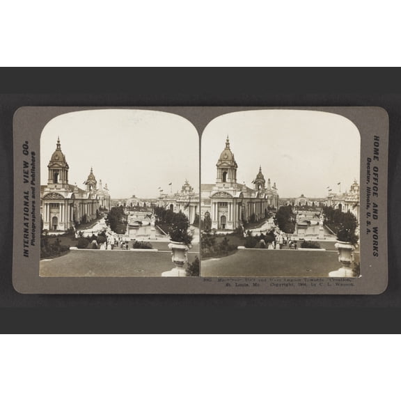 Print: Machinery Hall And West Lagoon Towards Creation, St. Louis, Mo.
